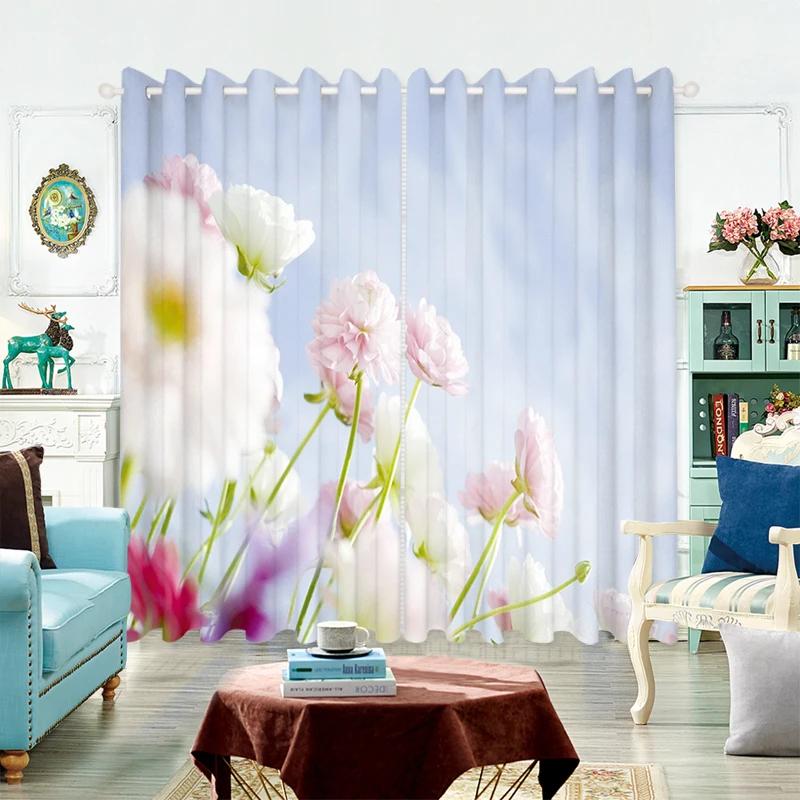 Modern High Shading Curtain Sunflower Landscape Painting Boys Children Room Bedroom Living Room Floating Window Blackout Drape