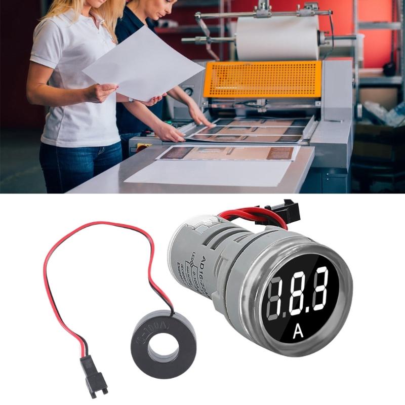 100A Current Meter 0-100A Current Monitors Digital Larger LED Screen Voltmeter Suitable for Signal Indicator Light Panel