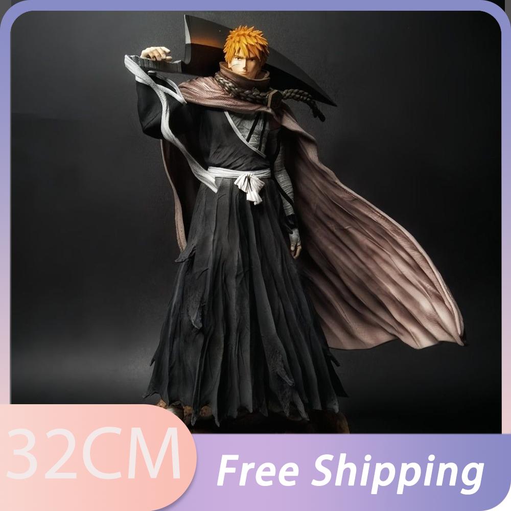 32CM Japanese Anime BLEACH Figure GK Kurosaki Ichigo Byakuya PVC Action Figure Toy Game BLEACH Collectible Model Doll Toys Gifts
