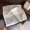 Luxury Stripe Print Designer Simple Scarf Bandana Women Hair Bands Square Scarves Satin Lady Wrap Headband