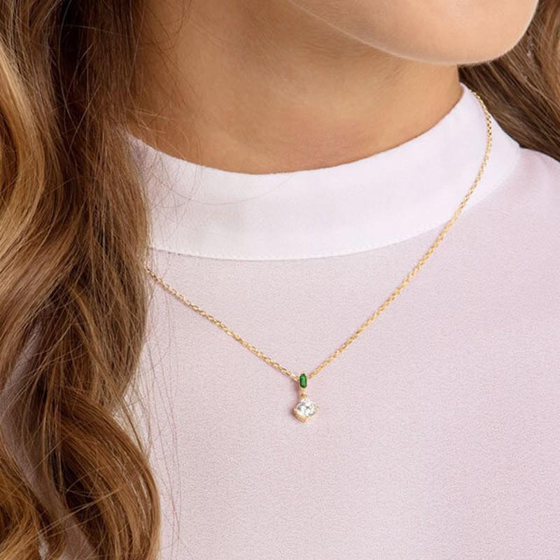 Swarovski Fan-Shaped Single Diamond Necklace Women necklace Gold 5459394