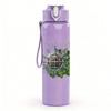 1PC Green Leaf Ornate Circle Vintage Print 750ml Portable Sports Water Bottle Leakproof Gym Outdoor Travel Drink Cup