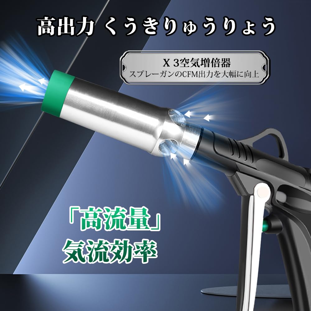 J&T Air Duster, Air Tornado Gun, 3x Wind Boost Nozzle, 100mm Nozzle, 200mm Nozzle, Stepless Flow Adjustment, Powerful, JT-31-032