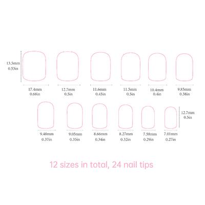 24 Stück Französische Creme Nude Kurze Quadratische Falsche Nägel Mit Gelee-Kleber Abnehmbare Falsche Fingernägel Vollabdeckung Press-On-Nagelspitzen