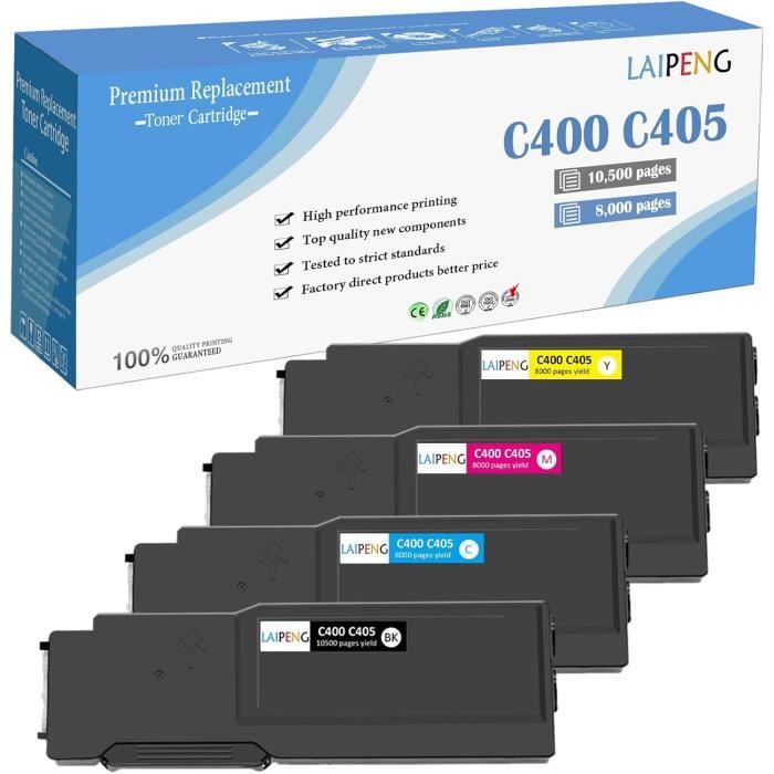 Cartouches de Toner - XEROX - VersaLink C400 C405 - Noir, Cyan, Magenta, Jaune - 4 Packs - 10500 Pages