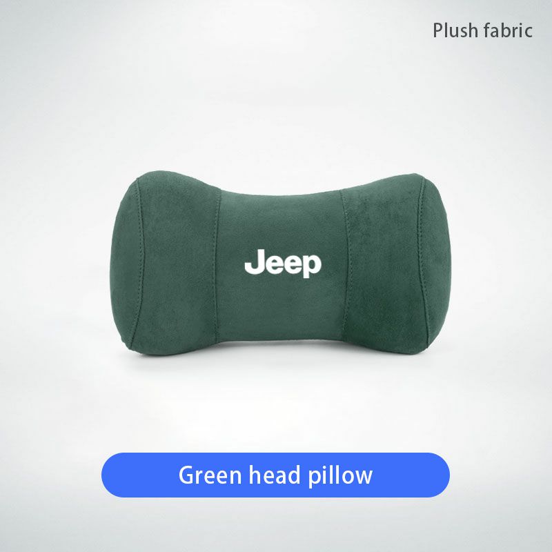 Cup Holders Car Seat Suede Memory Cotton Neck Pillow Headrest For Jeep Grand Cherokee Wrangler JK Gladiator Compass Renegade Wag