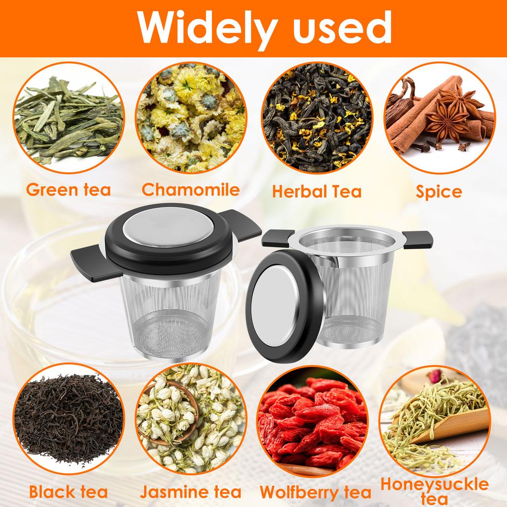 4/2Pcs Stainless Steel Filter Tea Makers Can be Reused Tea Maker Easy Clean Loose Leaf Tea Filters