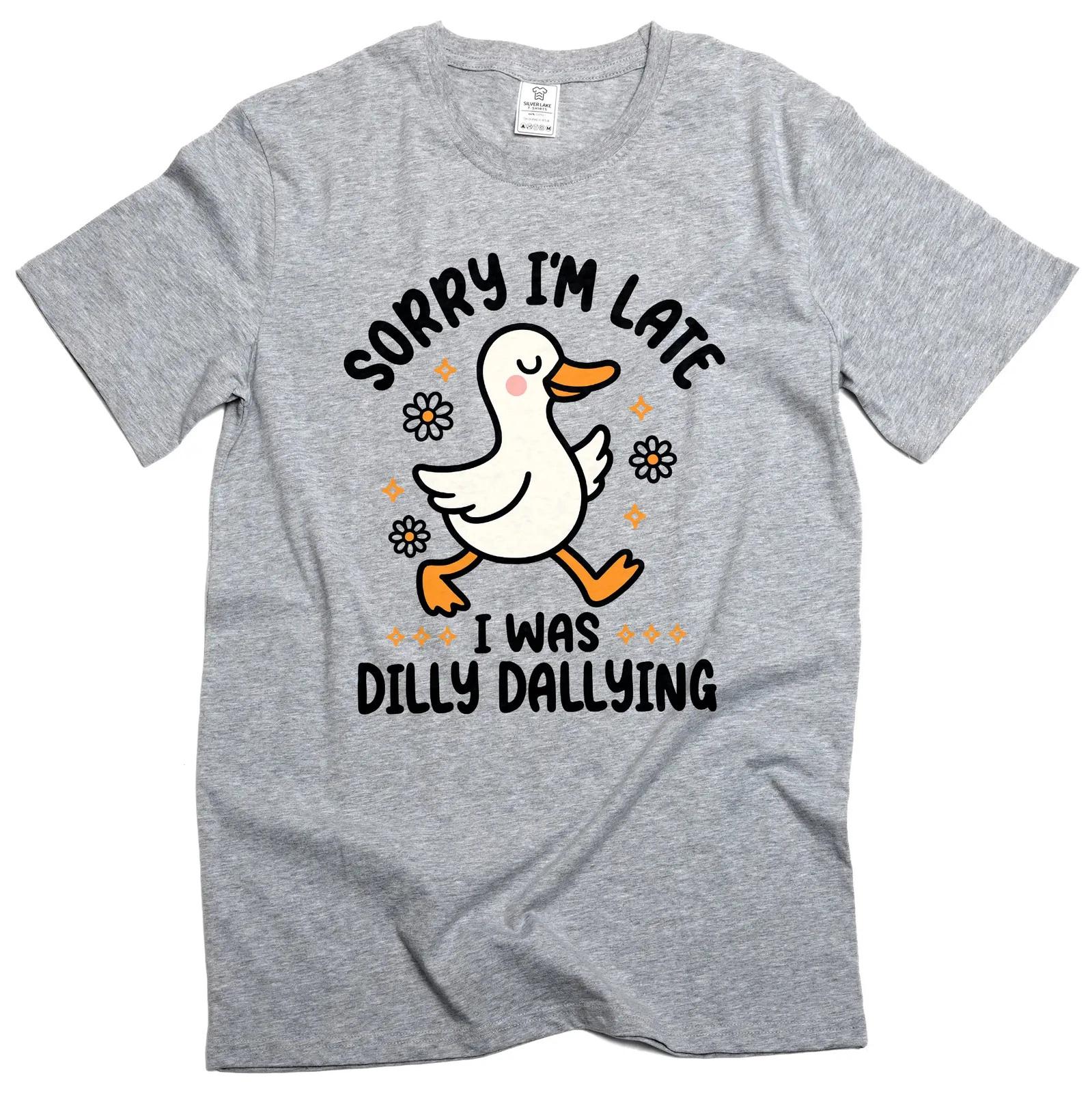 Смешная футболка с уткой, тянущей время. Извините, я опоздал. Женская/Унисекс юмористическая футболка 4XL