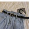 Practical And Stylish Womens Belt Thin Design With Eyecatching Square Buckle