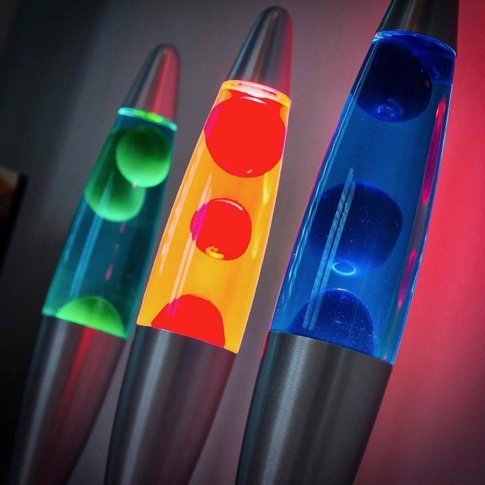 Lampe à Lave - CELLUSTOP - Magma - Bleu - Métal et Verre - 34x9 cm