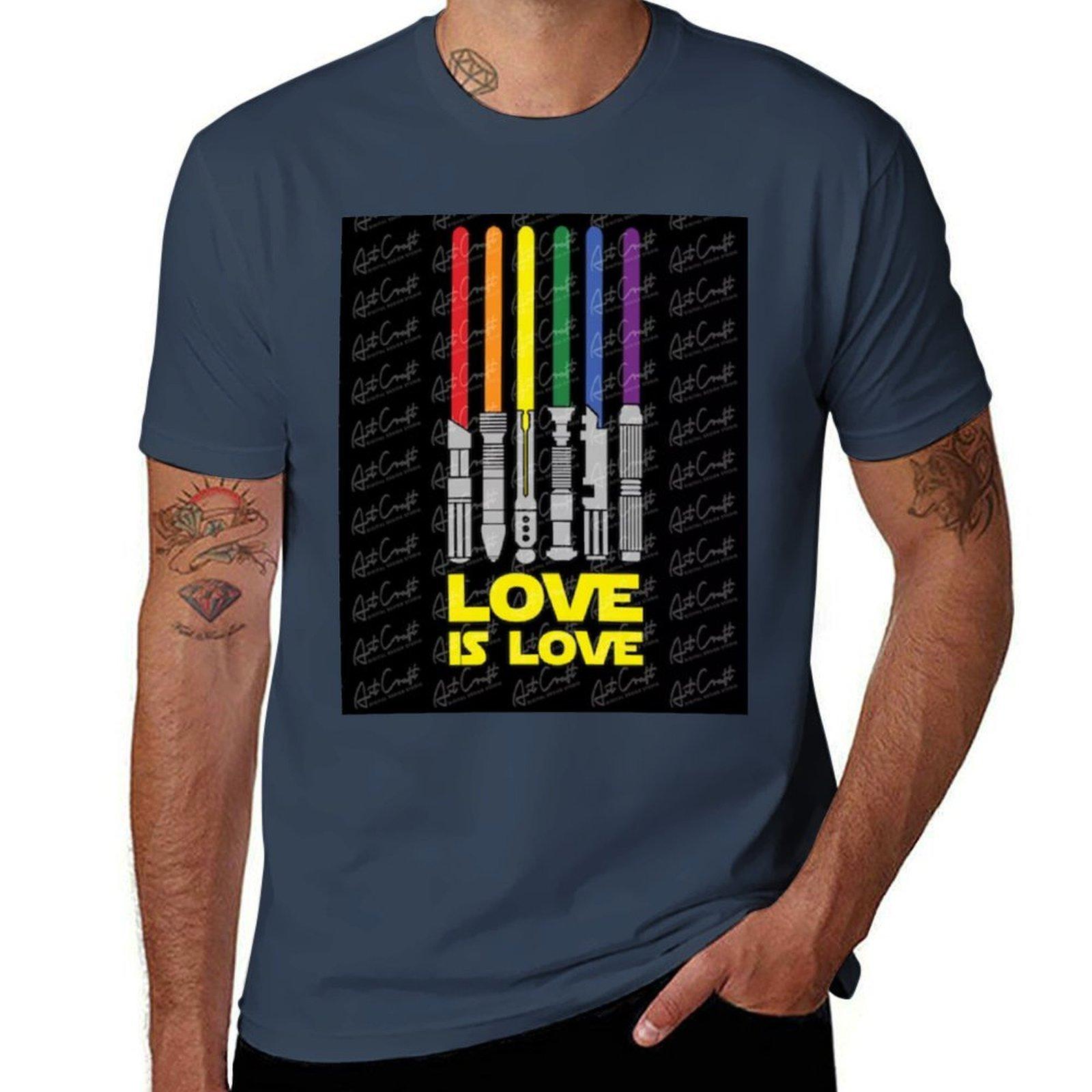 Lightsaber Rainbow Tshirt Work Wear Breathable Tee S