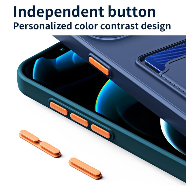 Kort med hudkänsla Kontrastfärg Knapp TPU Telefonfodral