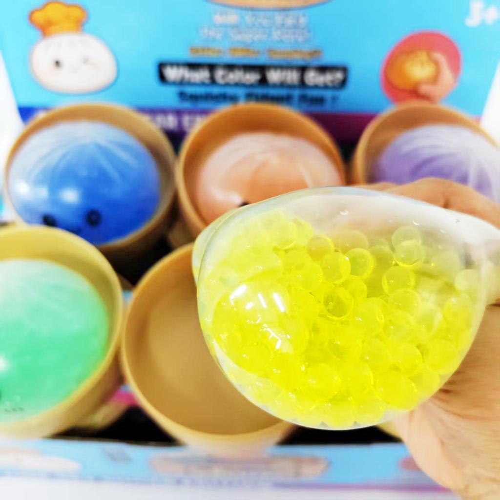 Box Big Dumpling Stress Ball With Steamer Colorful Squishy Bun Sensory Toy For Anxiety Relief Squeeze
