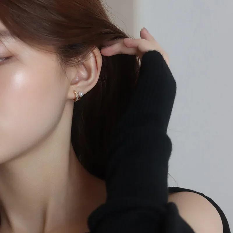 Summer Fashion Simple Small Drop Glaze Pearl Womne Earrings Delicate Christmas Party Girls Luxury Jewelry Accessories Gifts