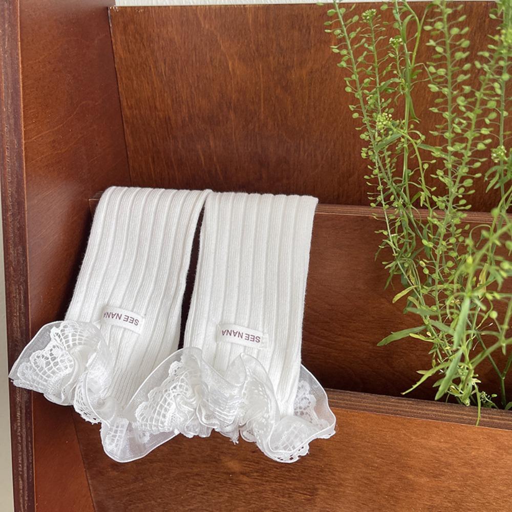 Autumn&Winter Mid-Tube Hosiery Mesh Thin Stockings Harajuku Balletcore Lace Socks  Kid