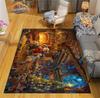 Christmas Rug  Santa Playroom and Bedroom Plush Carpet Non-slip  Soft Play Mat Bed Area Rug Parlor Decor