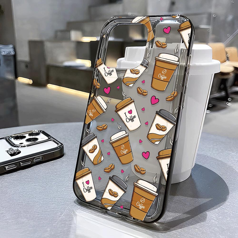 Love Milk Tea Cup Phone Case iPhone 15 Pro Max 11 12 13 16 14 Plus 7 8 XS Silicone Shockproof Case Lens Protector Shell