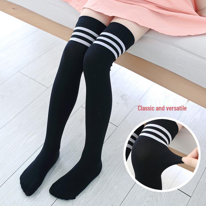 Children's Thigh-High & Mid-Calf Socks: Lightweight Spring/Summer Velvet, for Girls' Thigh-High and Boys' Calf Dance Performance.