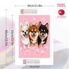 Pink Bichon Frise Pattern  3pcs 100% Round Full Drill 5D DIY Diamond Painting Embroidery Cross Stitch Rhinestone Décor