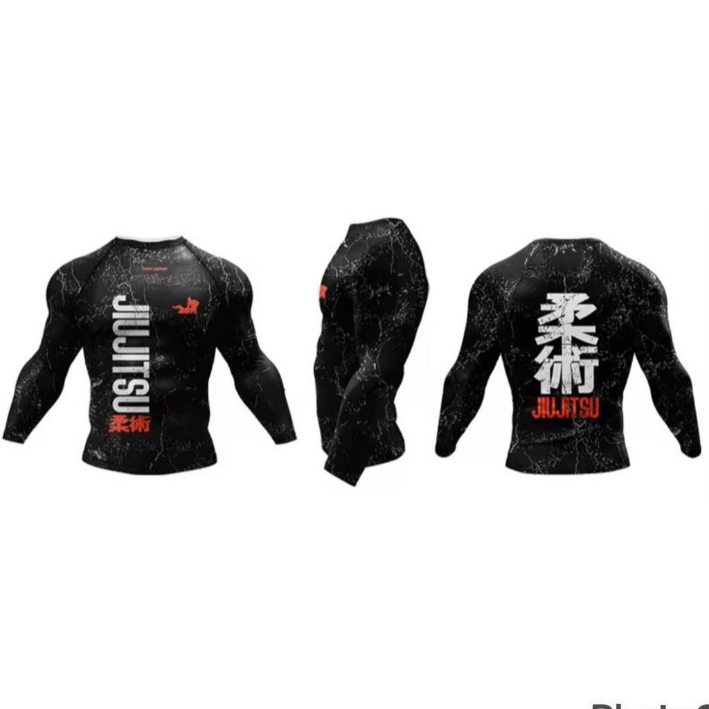 Muay Thai Kickboxen Boxen MMA UFC Shirt Slim Athletic Fit Langarm Rundhals Gym Unisex Herren Damen Fitness Workout Schnelltrocknend Druck Trainings-Tee