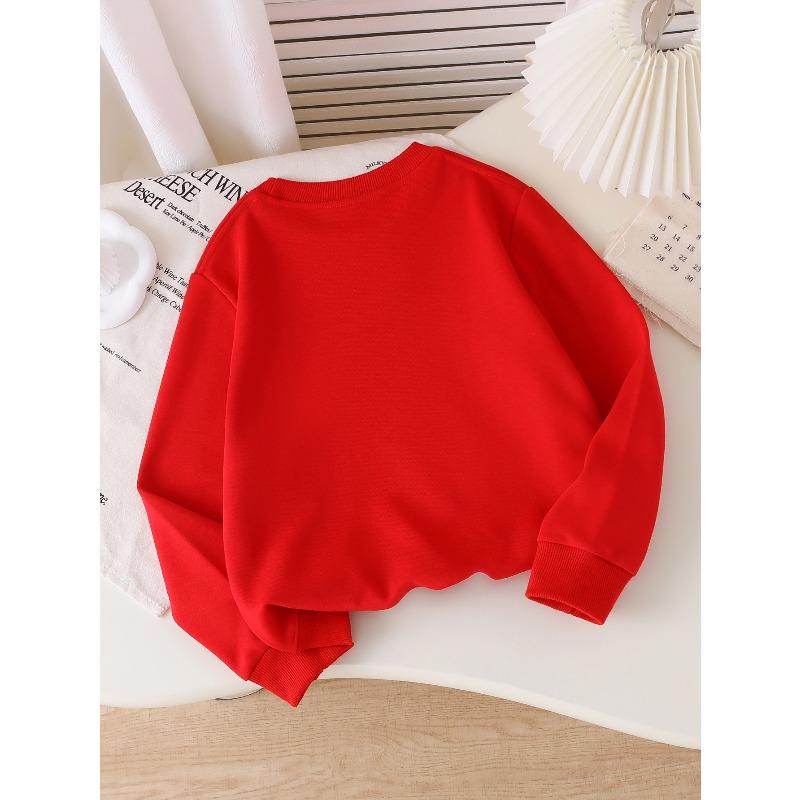 European Sizes Kids' Crewneck Sweatshirt Floral Face Outline Art Design Print , Sportswear And Casual Wear, Soft And Comfortable, Children's Clothing