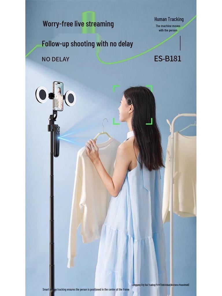 AI-Powered 360° Rotating Selfie Stick and Mobile Phone Stand with Face Tracking