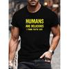 European Sizes Funny Slogan Print, Men's Wear, Suitable for Daily and Home Wear, Versatile Everyday Top