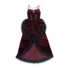 Women Cosplay Dress Dark Style Halloween Party Costume Lace Patchwork Irregular Hem Sleeveless Tight Waist Ruffles Adjustable Wa
