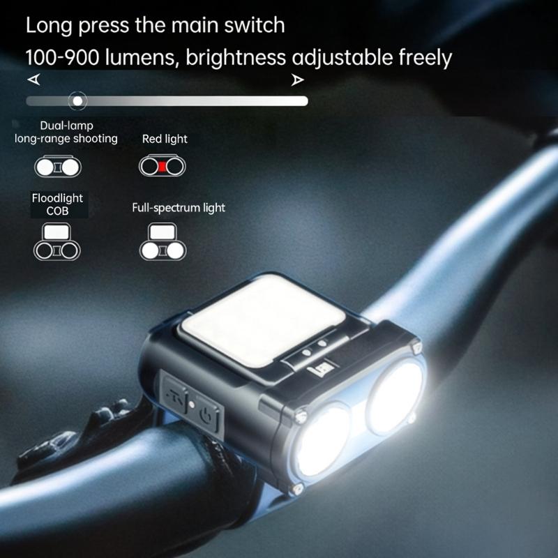 1500mAh 900lumens LED Bicycles Headlight With 150 Degree Wide Beam Bicycles Front Light for Night Cycling and Camping