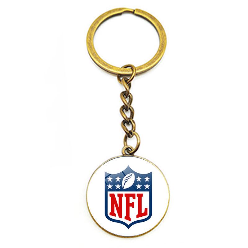 NFL Team Logo Gem Keychains: Cross-Border Ornaments for Bags and Cars