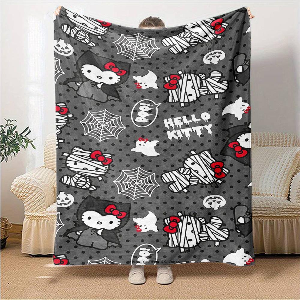 1 Stück Hello Kitty Halloween Decke Leichte Flanelldecke für Sofa Bett Reise Camping Wohnzimmer Büro Couch Stuhl