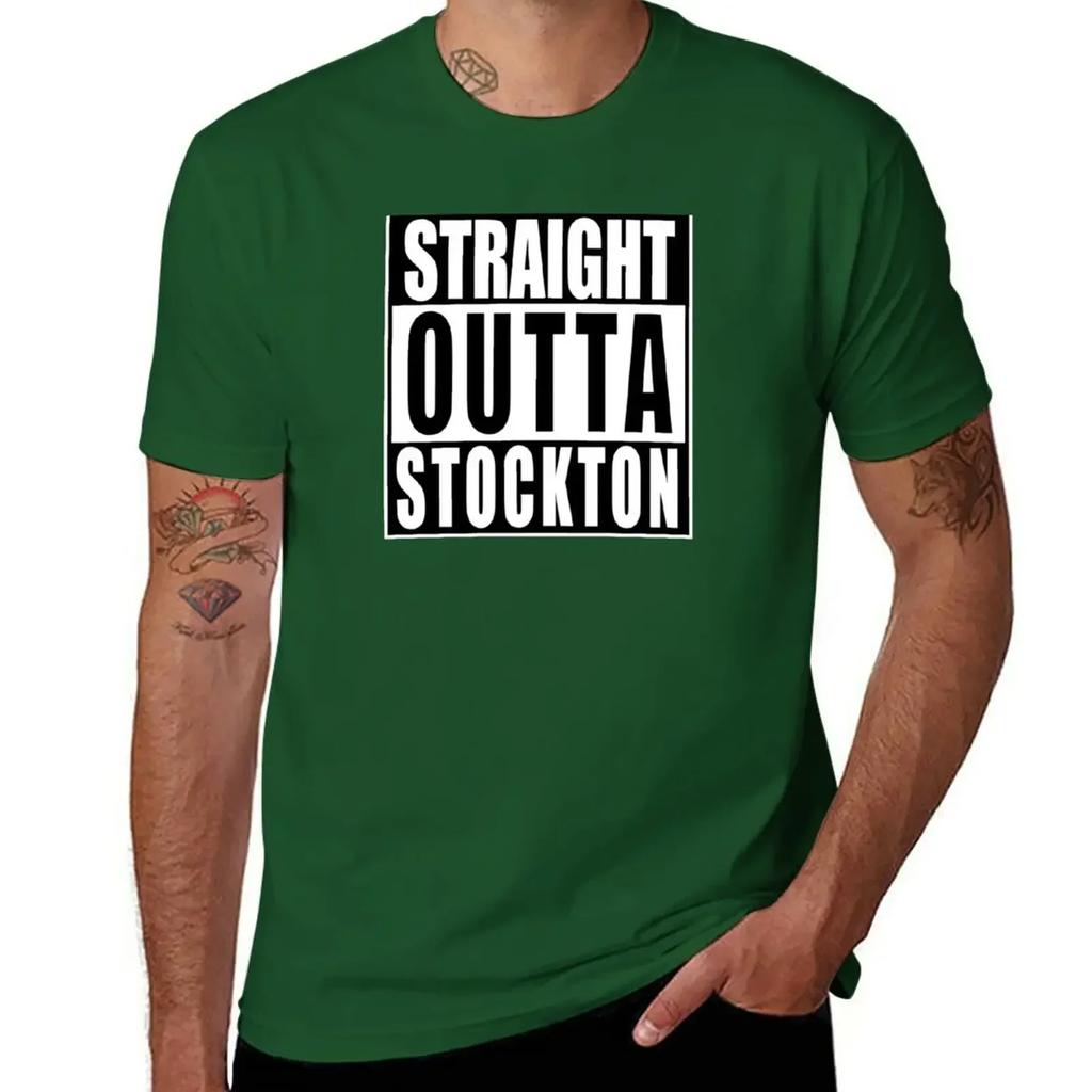 Straight Outta Stockton T-Shirt cute tops customs mens t shirts