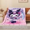 1pc Cute Gothic Skull Cat Blanket with Crown and Bow Design - Home Decoration, Seasonal Use, Comfortable, Machine Washable, Suitable for All