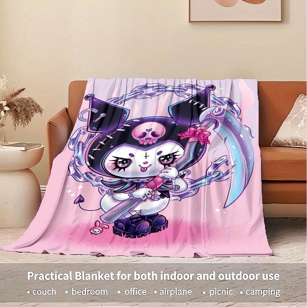 1pc Cute Gothic Skull Cat Blanket with Crown and Bow Design - Home Decoration, Seasonal Use, Comfortable, Machine Washable, Suitable for All