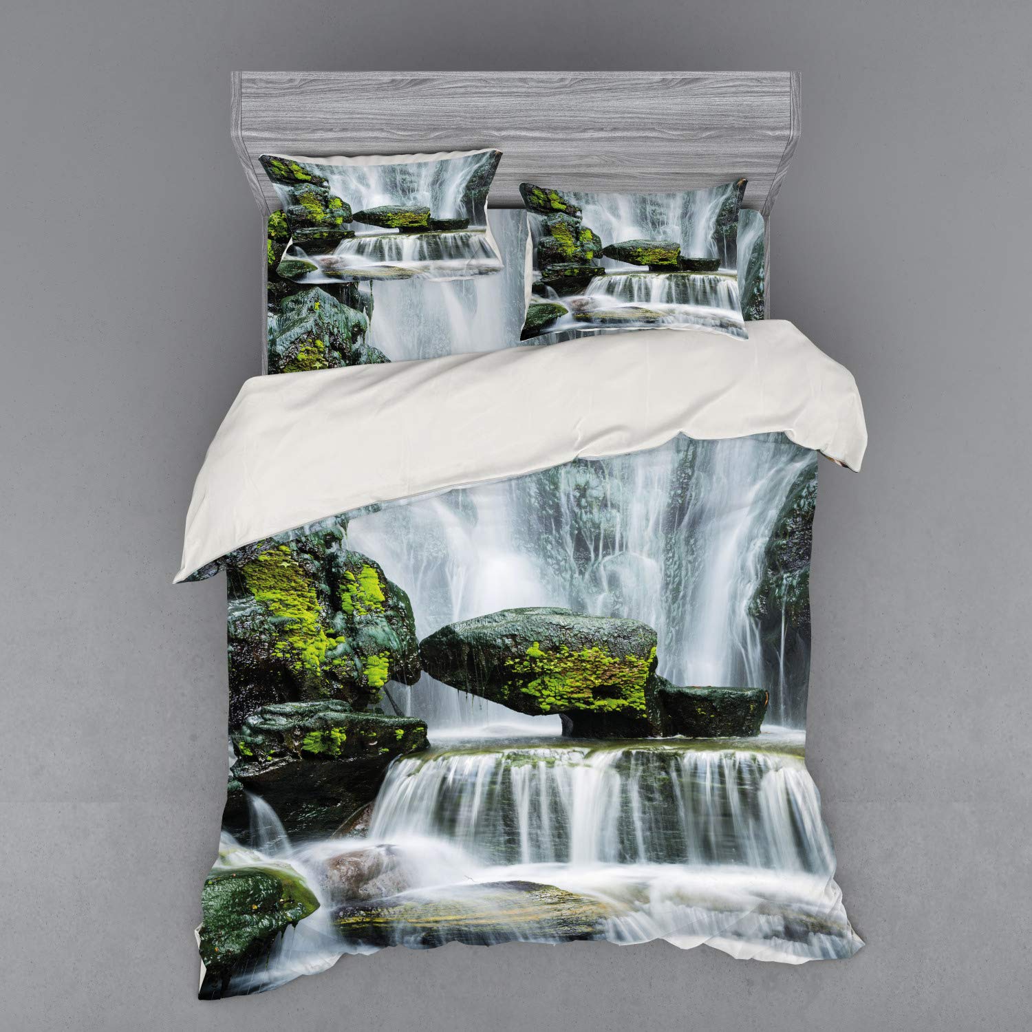 

Waterfall Duvet Cover Sets For Teens Adults Queen Quilt Covers Lightweight Down Room Decor 2 Pillowcases 1 Duvet Cover No Quilt EU Single(135x200cm)