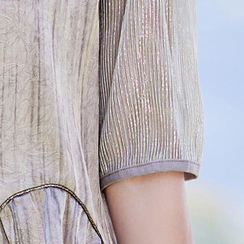 Pasiter Elegant Women's Chiffon Lapel Top & Pants Set