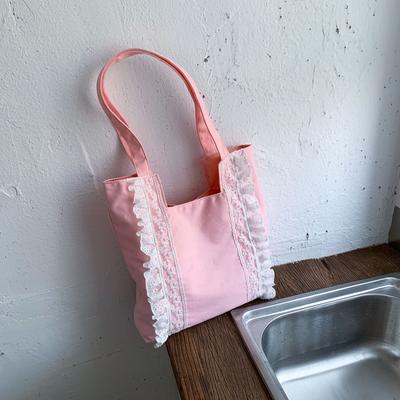 Canvas-Tasche Damen große Kapazität neu vielseitig einfach Schulter-Einkaufstasche Studentenunterricht Tragetasche Tide