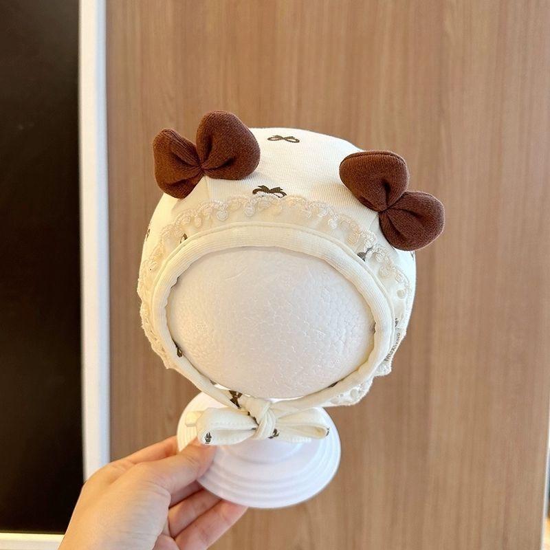 Sweet Princess Baby Bonnet for Spring & Autumn. Cute Cherry Decor,Fontanelle & Ear Protection,Windproof , Must-have Stylish Hat