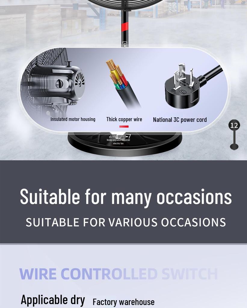 High Power Industrial Fan: Floor, Wall, Exhaust Options for Large Airflow & Formaldehyde Removal