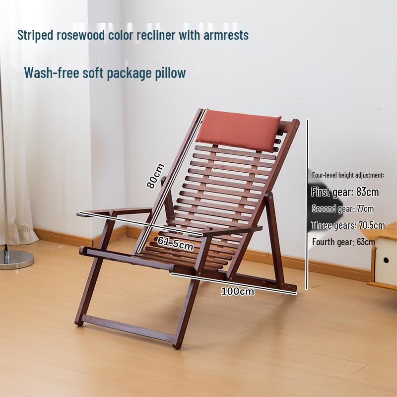 Premium Widened Bamboo Folding Lounge Chair for Home & Outdoor Use - Reinforced & Cool for Summer Relaxation