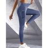 New High Waist Women's Leggings Stretch Yoga Pants Tights with Pockets Push Up Fitness Running Sportswear Solid Color Pants