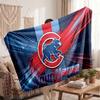 Chicago Cubs Flannel Blanket, Custom Name Text Personalized Soft Throw Blanket Home Decor Gift