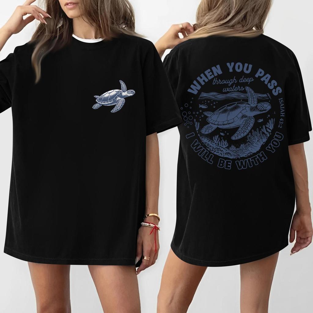 Women's Round Neck Printed Short-sleeved T-shirt Top