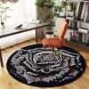 1pc Rose Pattern Round Chair Mat Office Area Rug - Non-Slip, Floor Mat for Office, Bedroom, and Indoor Decor P127118