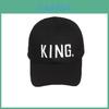 Boné de Baseball Preto Premium Queen/King Com Estampa de Letras Hip Hop Para Casais