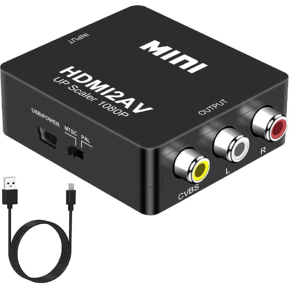 

Конвертер HDMI в RCA, адаптер HDMI в AV Mini 1080P Конвертер композитного видео и аудио HDMI с USB-кабелем для зарядки, совместимый с ПК/ноутбуком/Xbox