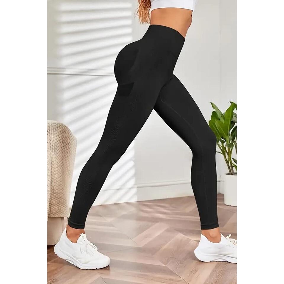  High Waist Yoga Pants for Women – Tummy Control Compression Leggings for Running, Gym, Workout, Black