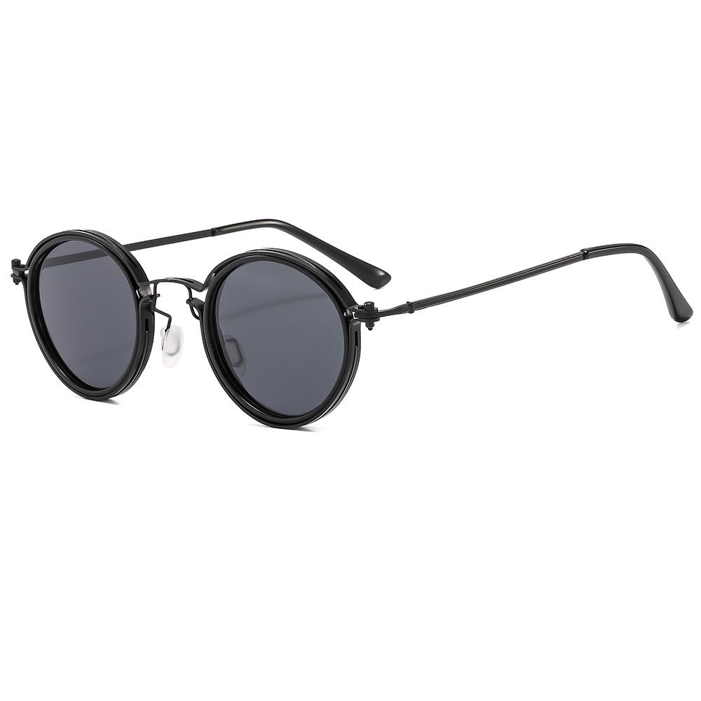 Sweeping Black Storm Li Chengyang Glasses Sun Honglei With Frame Round Retro Men'S Trendy Sunglasses Uv-Proof Sunglasses