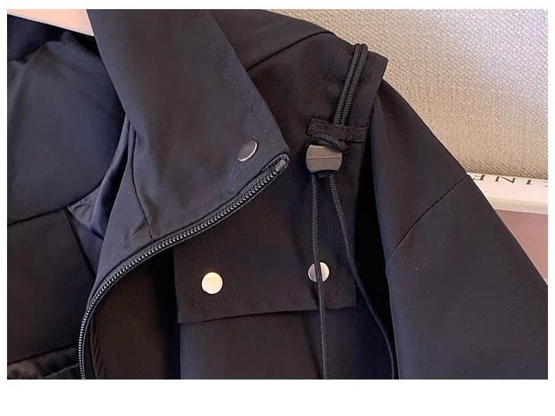 2025 Petite Women's Spring/Autumn Workwear: Thin, Short, Loose Hooded Casual Jacket