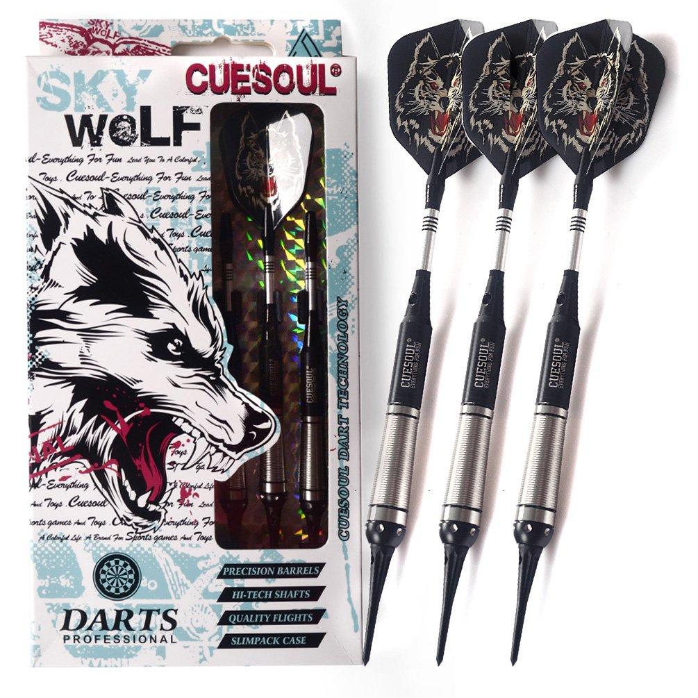 CUESOUL Latest Wolf Design Series Soft Tip Darts 16 Gram Barrel of (Set 3) (SkyWolfF-88)